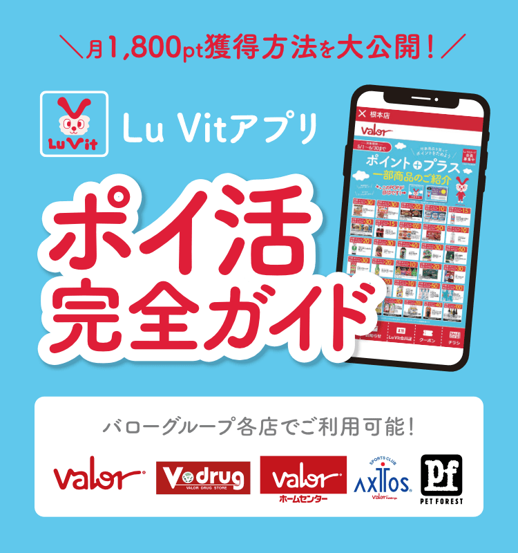 ポイ活完全ガイド Lu Vitアプリ 月1,800pt獲得方法を大公開！バローグループでご利用可能！